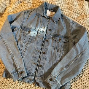 Understated Leather Denim jacket